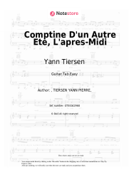 Sheet music, chords Yann Tiersen - Comptine D'un Autre Ete, L'apres-Midi