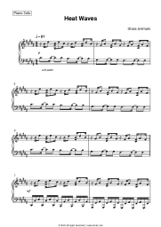 Sheet music, chords Glass Animals - Heat Waves