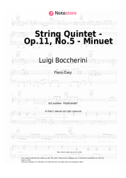 Sheet music, chords Luigi Boccherini - String Quintet - Op.11, No.5 - Minuet