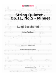 Sheet music, chords Luigi Boccherini - String Quintet - Op.11, No.5 - Minuet