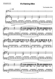 Sheet music, chords The Weather Girls - It's Raining Men