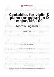 undefined Niccolo Paganini - Cantabile, for violin & piano (or guitar) in D major, MS 109