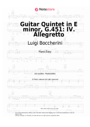 Sheet music, chords Luigi Boccherini - Guitar Quintet in E minor, G.451: IV. Allegretto