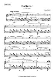 Sheet music, chords John Field - Nocturne No.1 in E-flat major, H 24