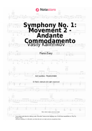 Sheet music, chords Vasily Kalinnikov - Symphony No. 1: Movement 2 - Andante Commodamento