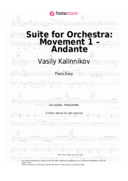 Sheet music, chords Vasily Kalinnikov - Suite for Orchestra: Movement 1 – Andante