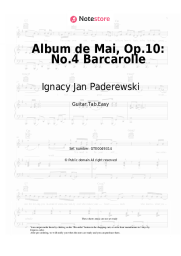 Sheet music, chords Ignacy Jan Paderewski - Album de Mai, Op.10: No.4 Barcarolle