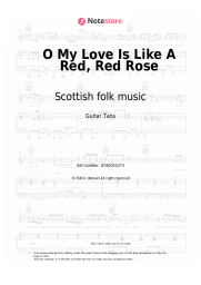 Sheet music, chords Scottish folk music - O My Love Is Like A Red, Red Rose
