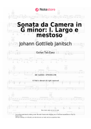Sheet music, chords Johann Gottlieb Janitsch - Sonata da Camera in G minor: I. Largo e mestoso