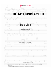 Sheet music, chords Dua Lipa - IDGAF (Remixes II)