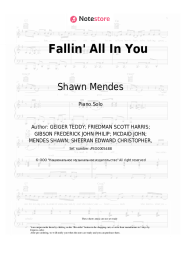 Sheet music, chords Shawn Mendes - Fallin' All In You