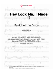 Sheet music, chords Panic! At the Disco - Hey Look Ma, I Made It