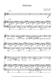 Sheet music, chords Leonard Cohen - Hallelujah