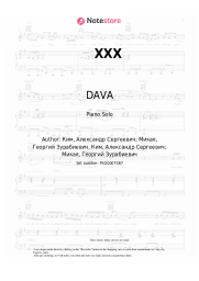 Sheet music, chords DAVA - XXX