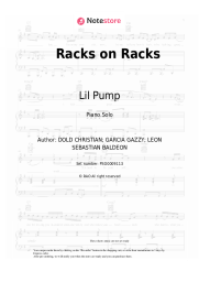 Sheet music, chords Lil Pump - Racks on Racks