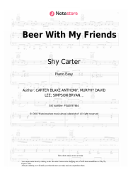 Sheet music, chords Shy Carter, Cole Swindell, David Lee Murphy - Beer With My Friends