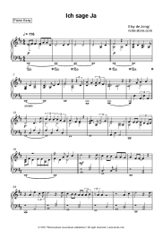 Sheet music, chords Eloy De Jong - Ich sage Ja