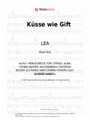 Sheet music, chords LEA,  LUNA - Küsse wie Gift