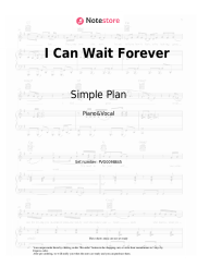 Sheet music, chords Simple Plan - I Can Wait Forever