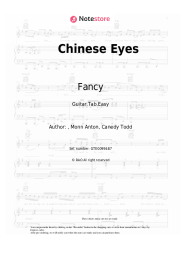 Sheet music, chords Fancy - Chinese Eyes