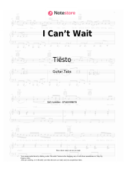 Sheet music, chords Tiësto, Solardo, Poppy Baskcomb - I Can’t Wait