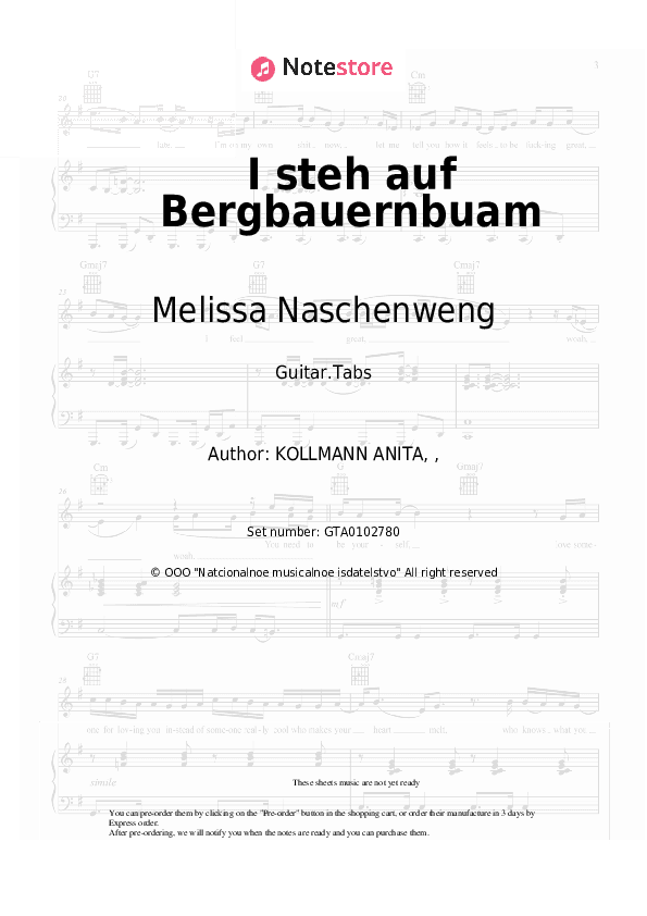 I steh auf Bergbauernbuam - Melissa Naschenweng Tabs - Guitar.Tabs