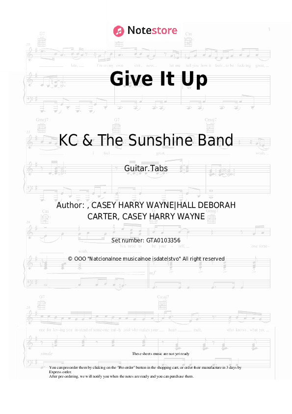Give It Up - KC & The Sunshine Band Tabs - Guitar.Tabs