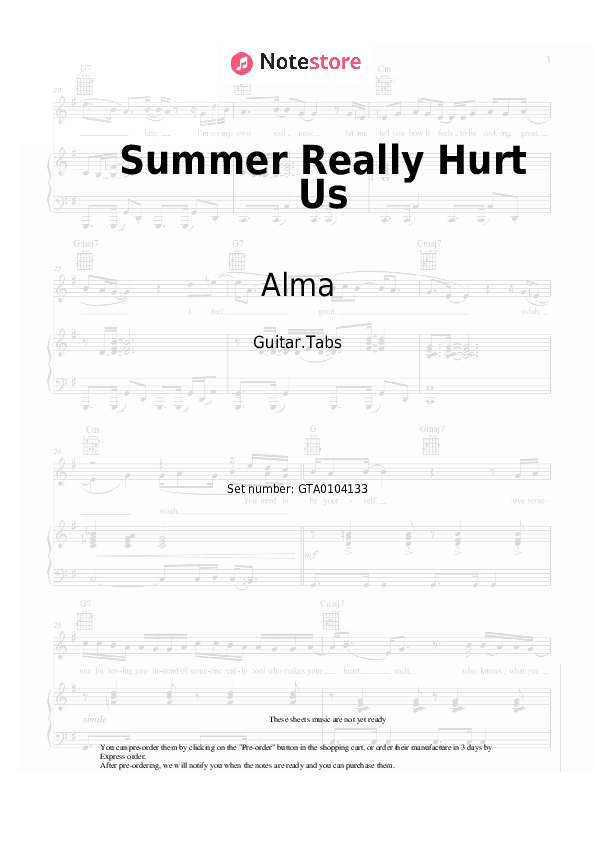 Summer Really Hurt Us - Alma Tabs - Guitar.Tabs