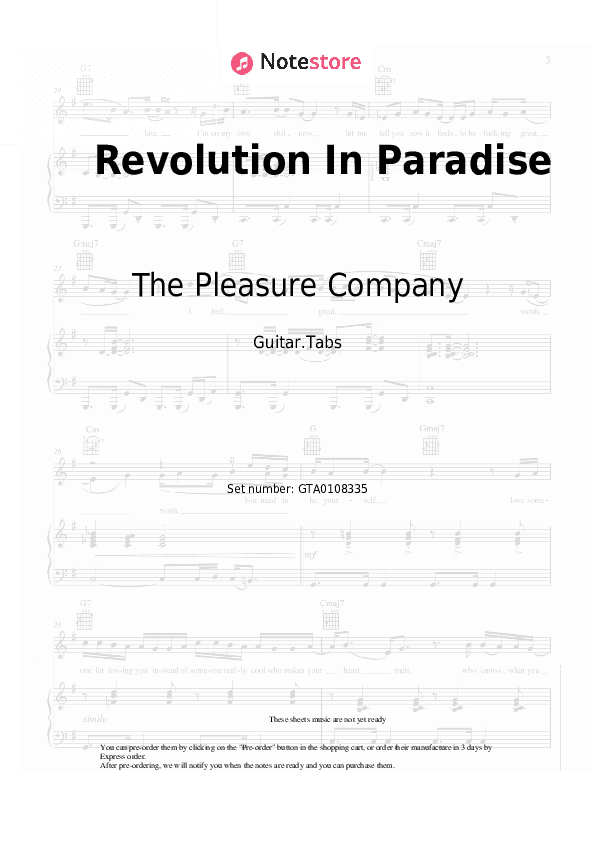 Revolution In Paradise - Heath Hunter, The Pleasure Company Tabs - Guitar.Tabs