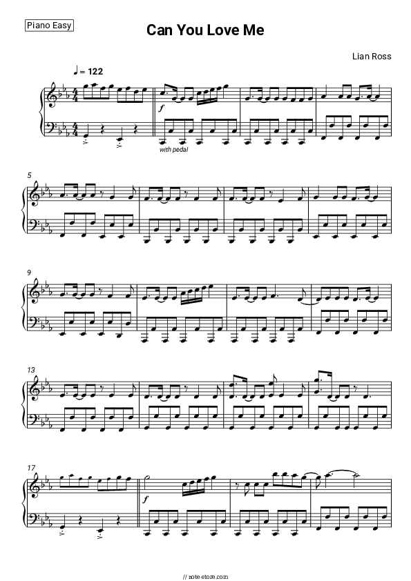 Can You Love Me - Lian Ross Piano Sheet Music Easy - Piano.Easy