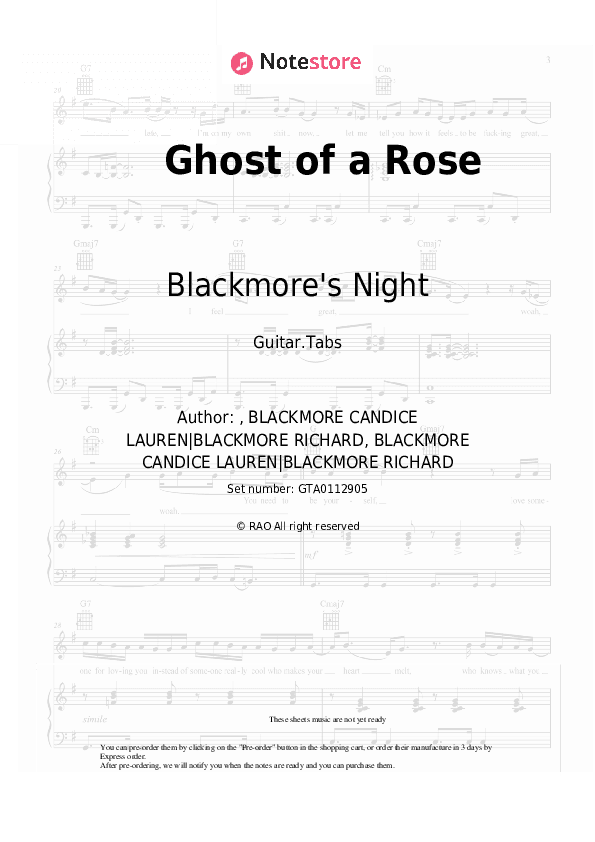 Ghost of a Rose - Blackmore's Night Tabs - Guitar.Tabs
