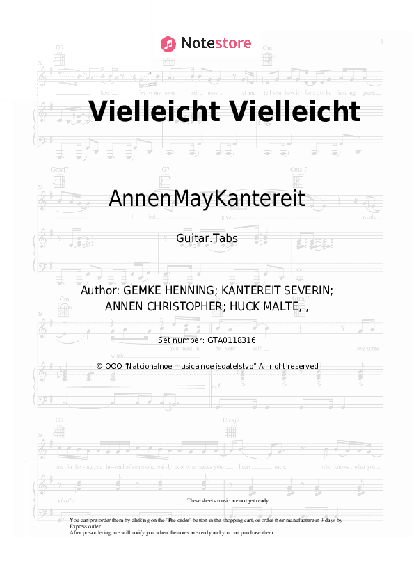 Vielleicht Vielleicht - AnnenMayKantereit Tabs - Guitar.Tabs