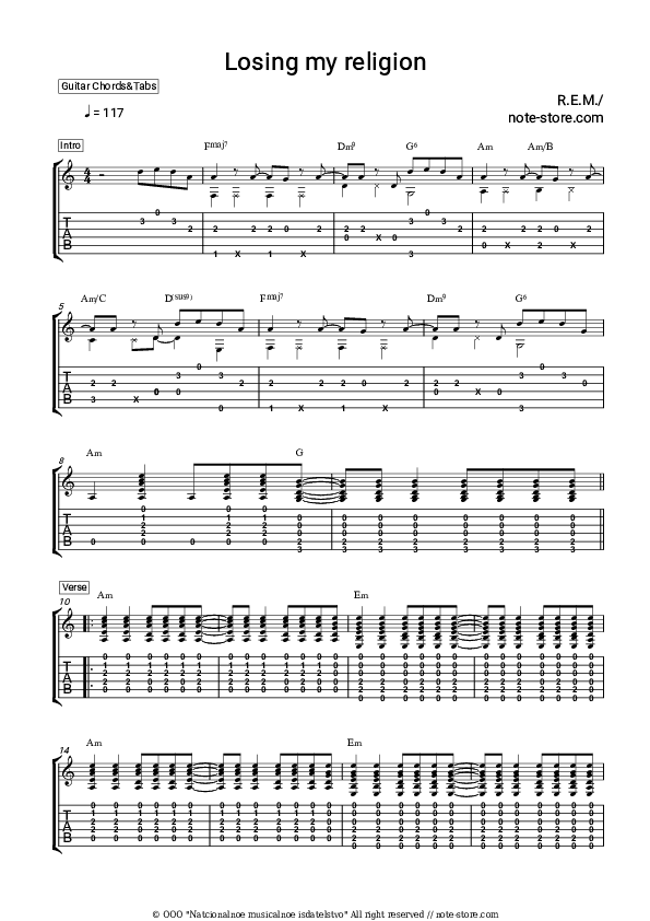 Losing My Religion - R.E.M. Chords and Tabs - Guitar.Chords&Tabs