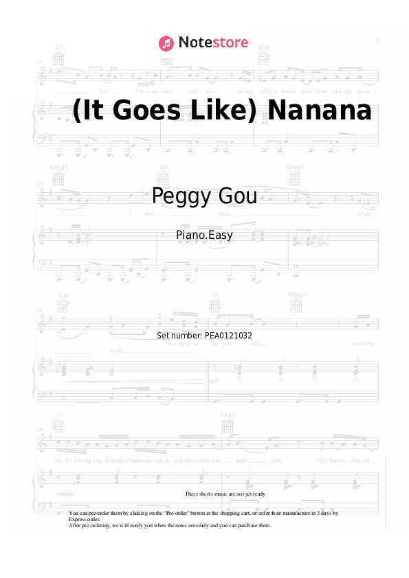 (It Goes Like) Nanana - Peggy Gou Piano Sheet Music Easy - Piano.Easy