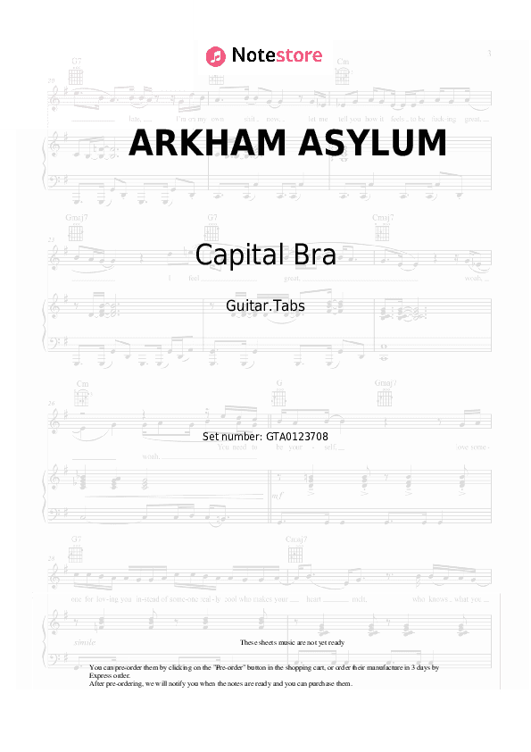 ARKHAM ASYLUM - Capital Bra, Joker Bra Tabs - Guitar.Tabs