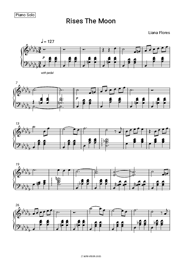 rises the moon - Liana Flores Piano Sheet Music - Piano.Solo