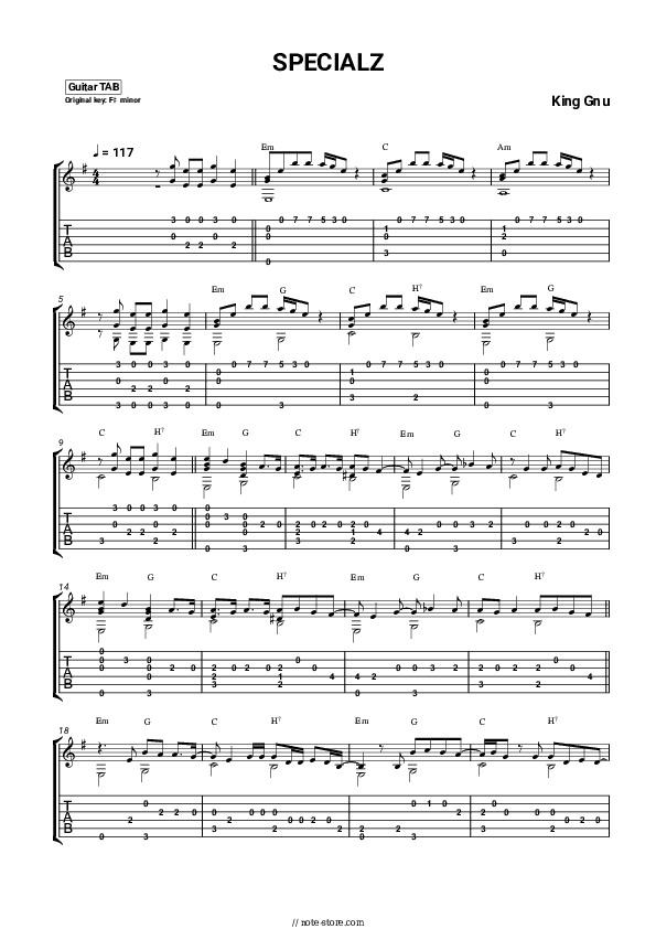 SPECIALZ - King Gnu Tabs - Guitar.Tabs