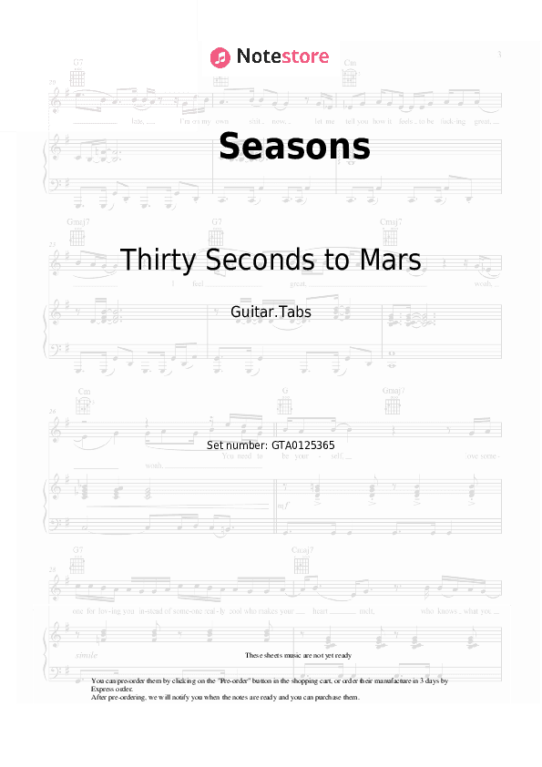 Seasons - Thirty Seconds to Mars Tabs - Guitar.Tabs