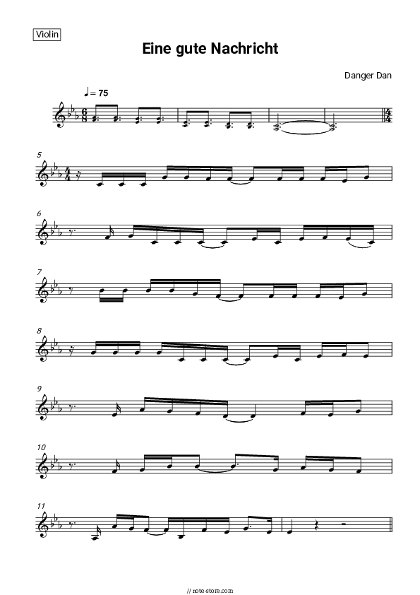 Eine gute Nachricht - Danger Dan, Antilopen Gang Violin Sheet Music - Violin