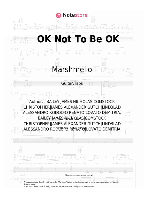 OK Not To Be OK - Marshmello, Demi Lovato Tabs - Guitar.Tabs
