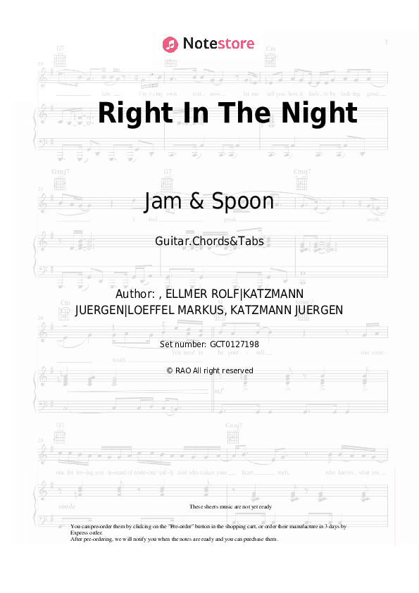 Right In The Night - Jam & Spoon, Plavka Chords and Tabs - Guitar.Chords&Tabs
