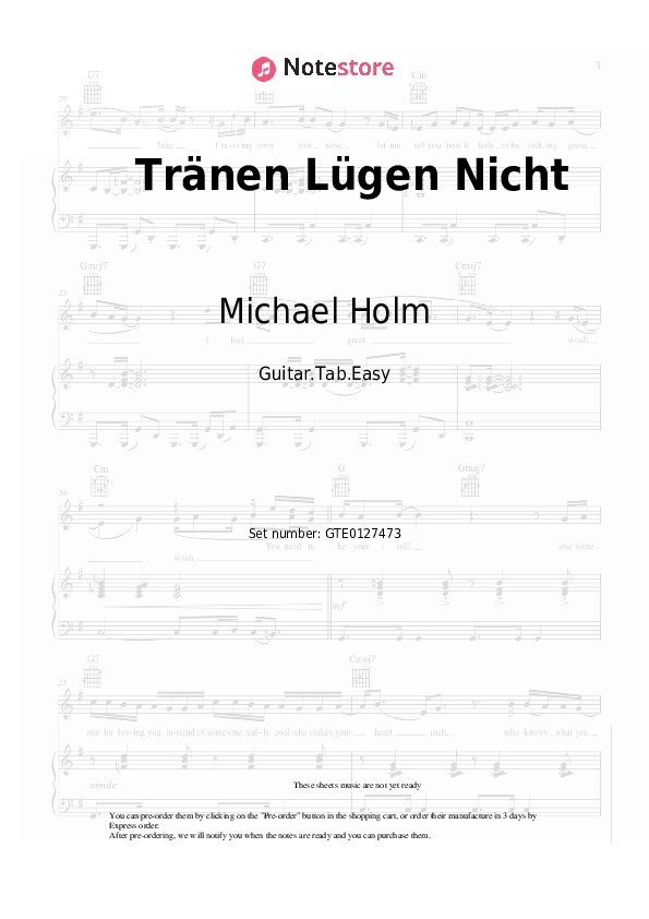 Tränen Lügen Nicht - Michael Holm Tabs Easy - Guitar.Tab.Easy