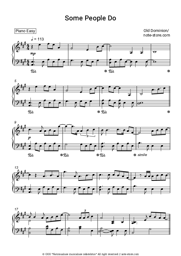 Some People Do - Old Dominion Piano Sheet Music Easy - Piano.Easy