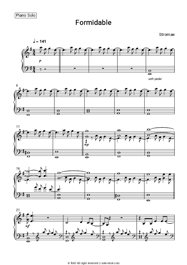 Formidable - Stromae Piano Sheet Music - Piano.Solo