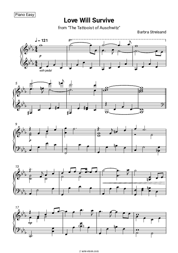 Love Will Survive - Barbra Streisand Piano Sheet Music Easy - Piano.Easy