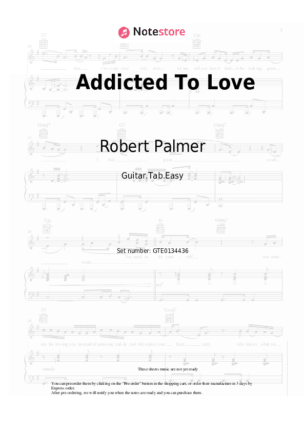 Addicted To Love - Robert Palmer Tabs Easy - Guitar.Tab.Easy