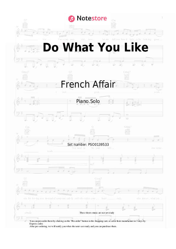 Do What You Like - French Affair Piano Sheet Music - Piano.Solo