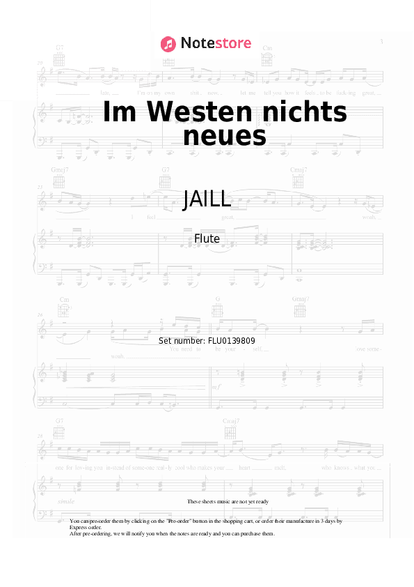 Im Westen nichts neues - JAILL Flute Sheet Music - Flute
