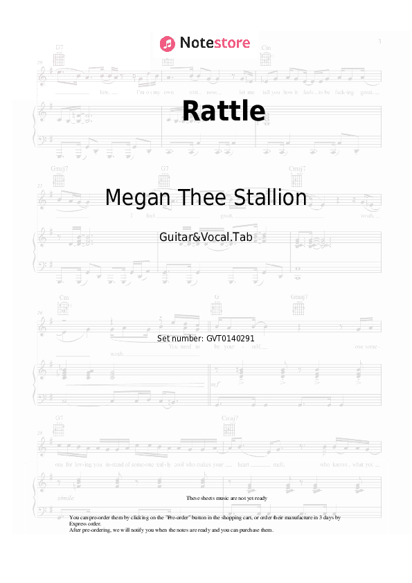 Rattle - Megan Thee Stallion Chords and Voice - Guitar&Vocal.Tab