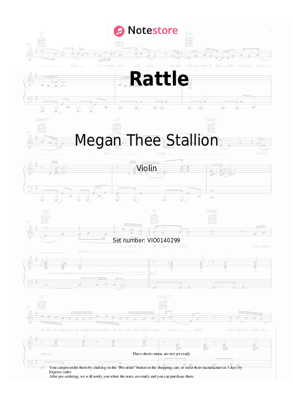 Rattle - Megan Thee Stallion Violin Sheet Music - Violin
